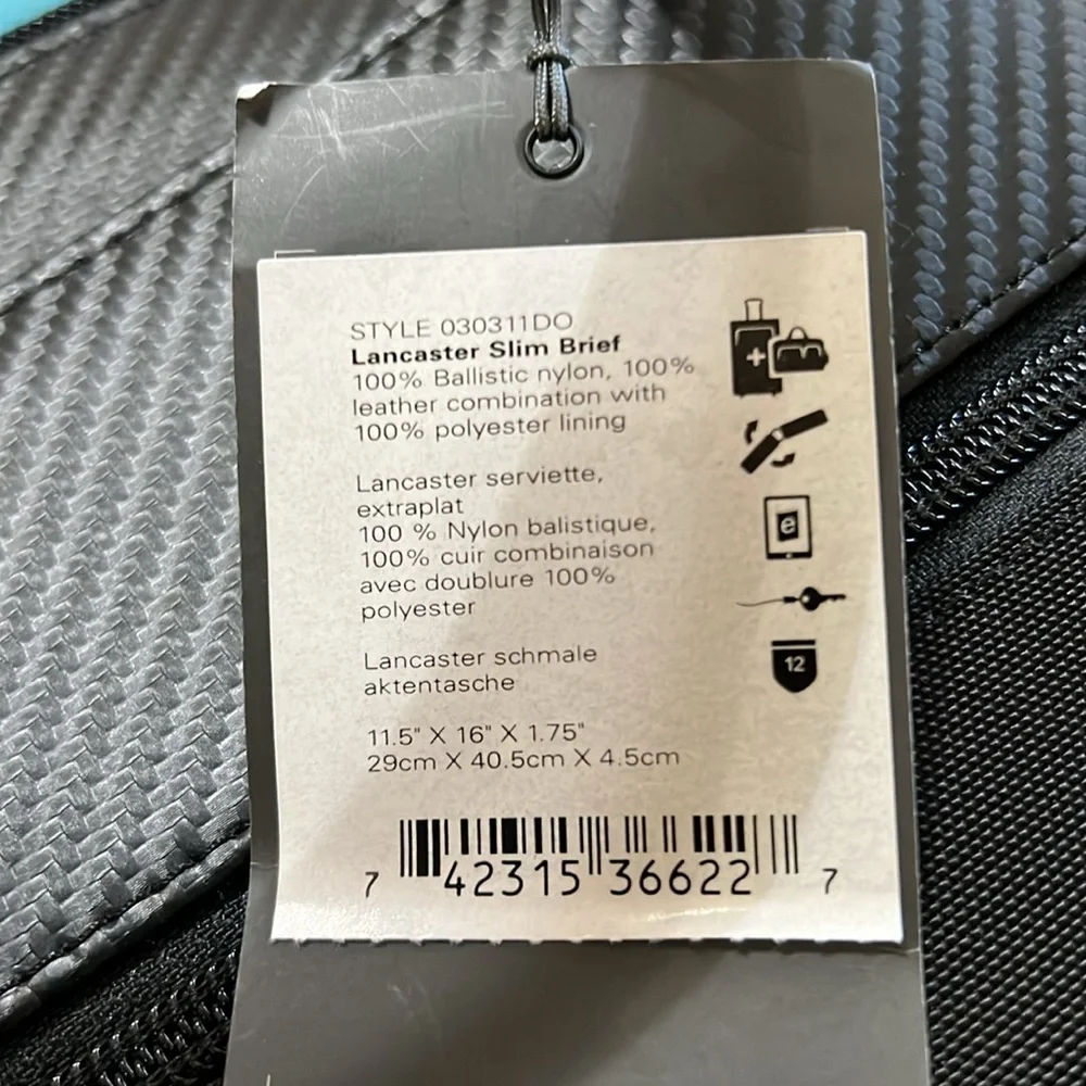 TUMI Lancaster slim brief NWT